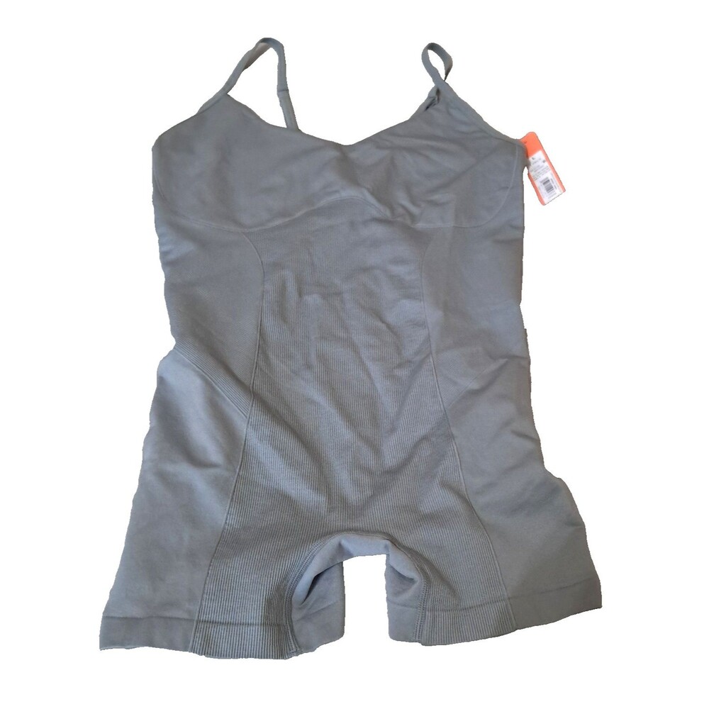 Colsie Women Gray Shapewear Bodysuit Shaper One Piece Adjustable Strap Large NWT